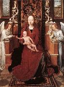 Hans Memling Virgin and Child Enthroned with Two Angels oil painting artist